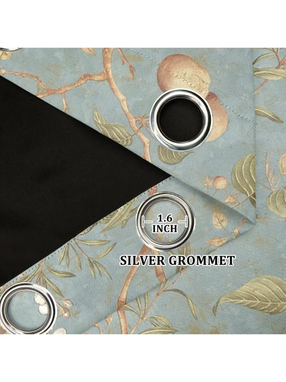 Vintage Floral Blackout Curtains 42x84 Inch, Grommet Drapes for Bedroom & Living
